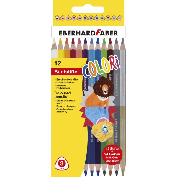 EBERHARD FABER Dreikant-Buntstift COLORI DUO, 12er Etui