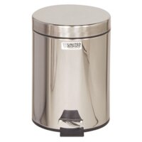 Rubbermaid Tret-Abfalleimer, rund, 5,6 Liter, silber
