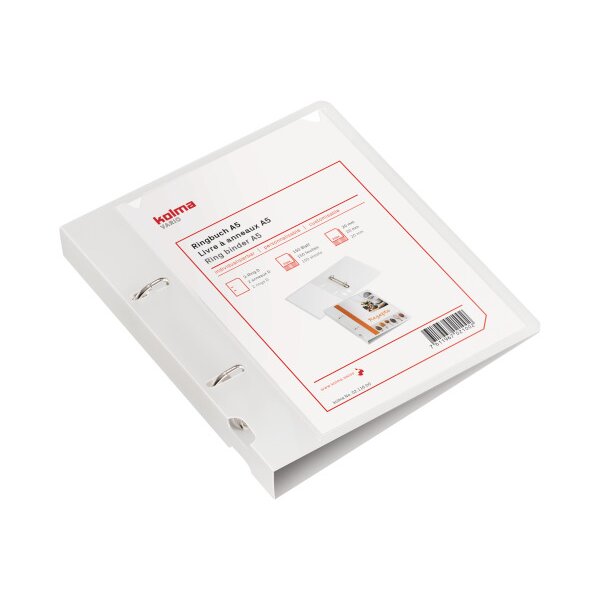 KOLMA Präs.-Ringbuch Vario 3cm 02.116.00 2 Ringe transparent A5