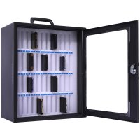 pavo Smartphone-Schrank, für 36 Smartphones, dunkelgrau