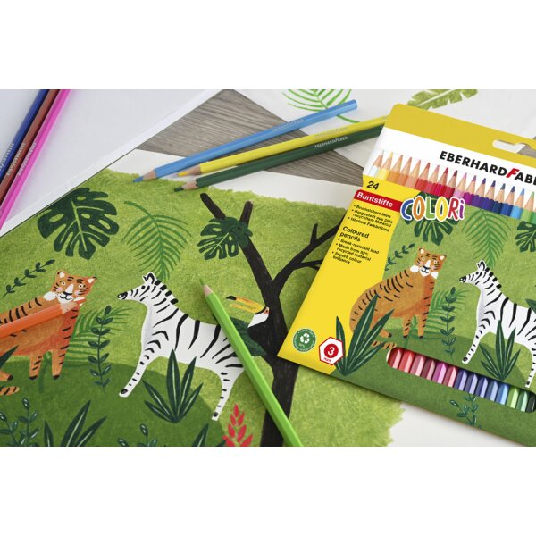 EBERHARD FABER Crayon de couleur COLORI, &eacute;tui carton de 6
