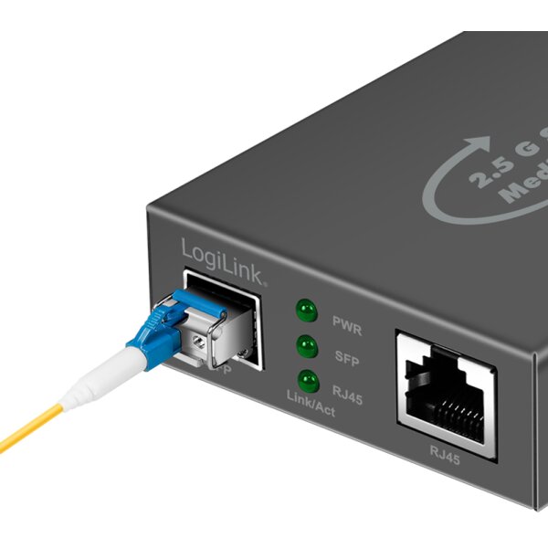 LogiLink Convertisseur m&eacute;dia 2,5 Gigabit, RJ45/SFP, noir
