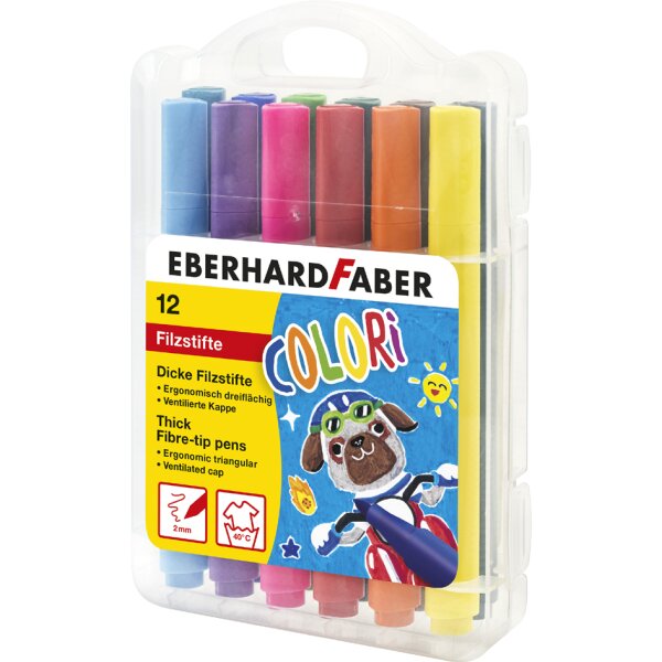 EBERHARD FABER Feutre large COLORI, &eacute;tui de 12