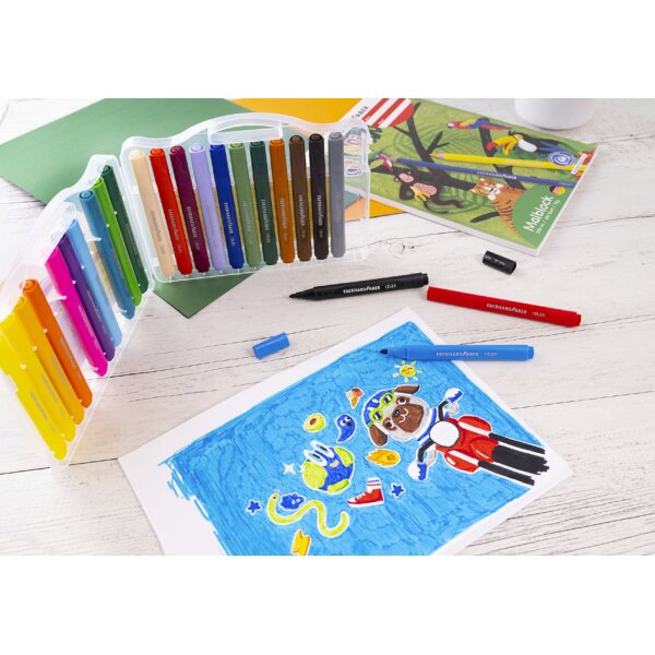 EBERHARD FABER Feutre large COLORI, &eacute;tui de 12