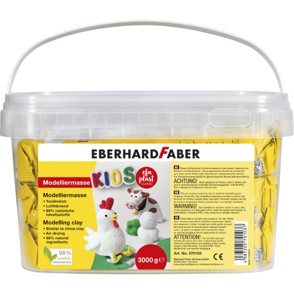 EBERHARD FABER Pâte à modeler EFA plast KIDS, seau, blanc