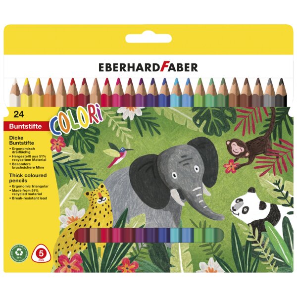 EBERHARD FABER Dreikant-Buntstift COLORI Jumbo, 24er Etui