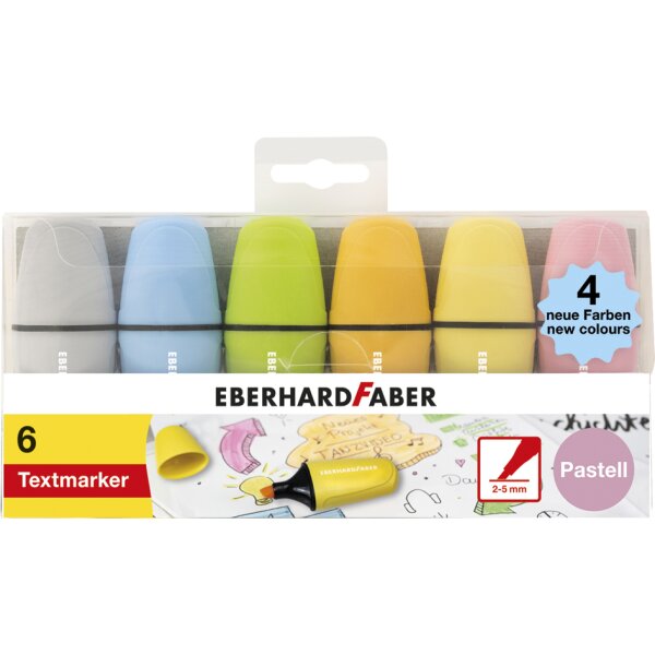 EBERHARD FABER Surligneur Mini Pastel NEW COLORS, étui de 6