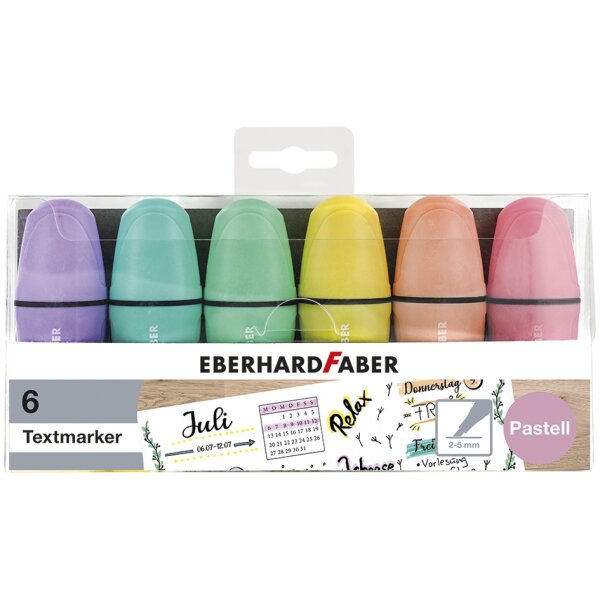 EBERHARD FABER Surligneur Mini Pastel NEW COLORS, étui de 6