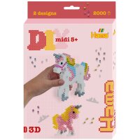 Hama Perles à repasser midi 3D Licornes, coffret...