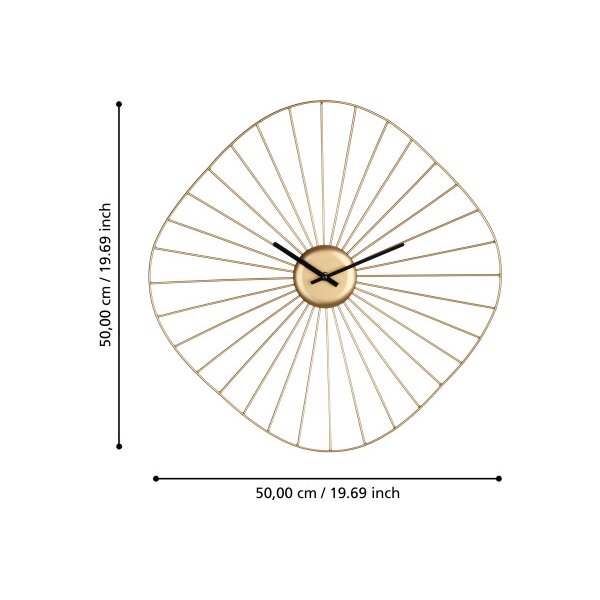 EGLO Wanduhr Matsumoto 50x50cm 425514 gold/schwarz