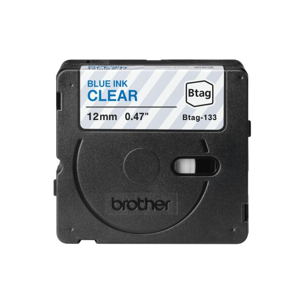 PTOUCH Ruban bleu/transp. non laminé BTAG-133 PT-N10/N20/N25BT 12 mm