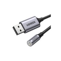 UGREEN Audio Adapter USB 2.0,3.5mm 30757 BB Aluminum...