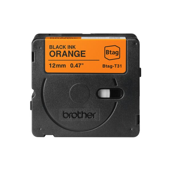 PTOUCH Ruban noir/orange non lamin&eacute; BTAG-T31 PT-N10/N20/N25BT 12 mm