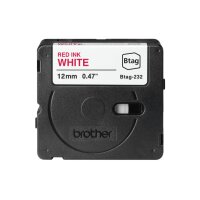 PTOUCH Ruban rouge/blanc non laminé BTAG-232...