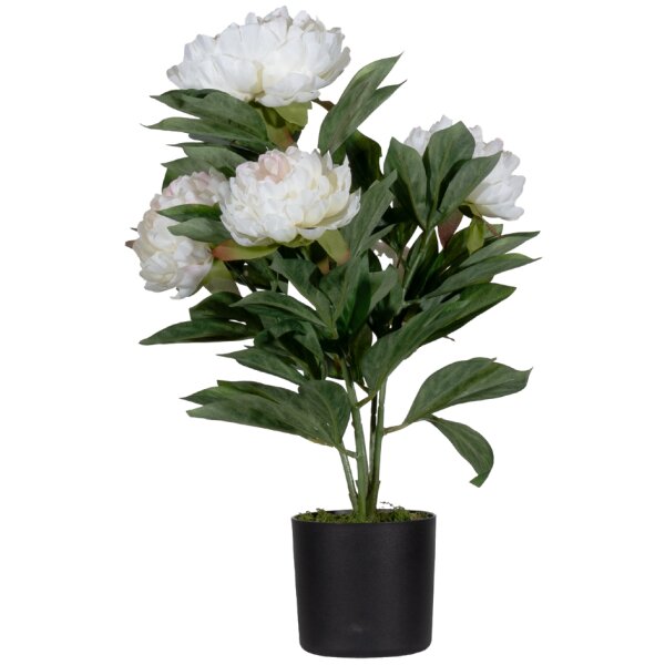 PAPERFLOW Kunstpflanze "Pfingstrose", weiss, Höhe: 550 mm