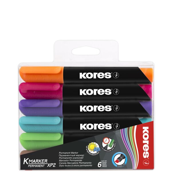 Kores Marqueur permanent K MARKER, pointe biseautée