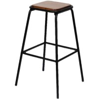 PAPERFLOW Chaise de bar OSLO, set de 2, structure noire