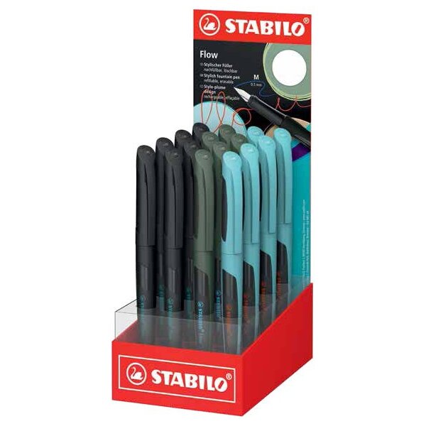 STABILO Stylo à plume Flow, présentoir de 16