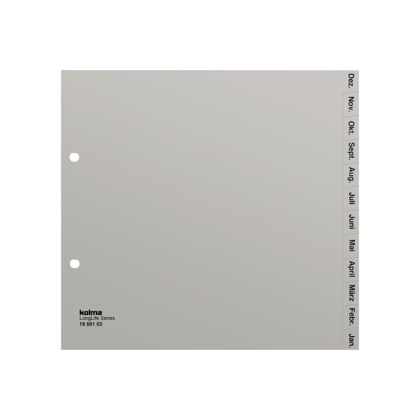 KOLMA Répertoires LongLife A4 1/2h. 19.581.03 gris Dez-Jan AL