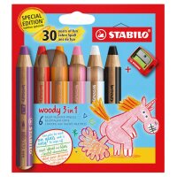 STABILO Crayon multi-talents woody 3 en 1, étui de...
