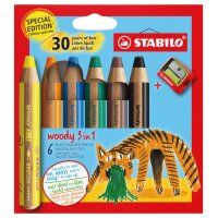 STABILO Crayon multi-talents woody 3 en 1, étui de...