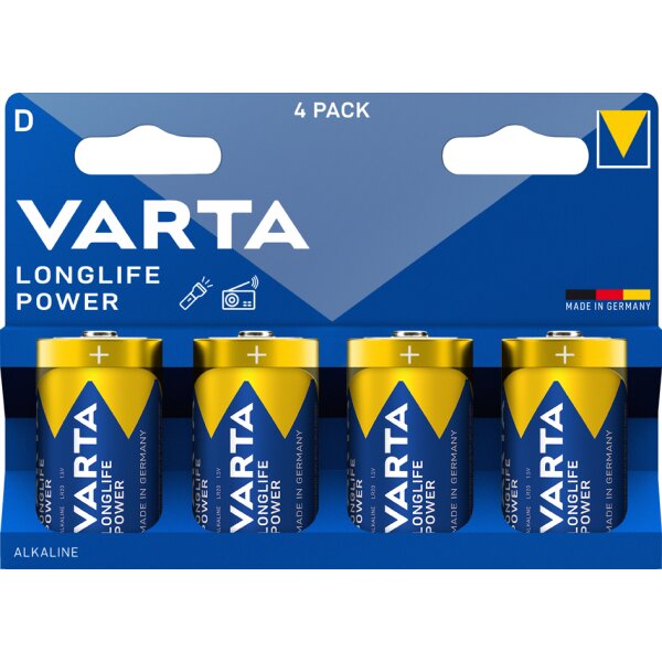 VARTA Pile alcaline Longlife Power, Mono (D/LR20), par 4