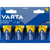 VARTA Pile alcaline Longlife Power, Mono (D/LR20), par 4
