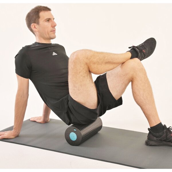 SCHILDKRÖT Rouleau de massage 2 en 1, noir/bleu