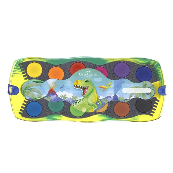 FABER-CASTELL Boîte de peinture CONNECTOR Dino, 12 couleurs