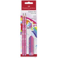 FABER-CASTELL Schreibset Einhorn, pink, 3-teilig