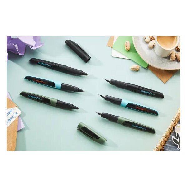 STABILO Stylo à bille Flow, turquoise/noir