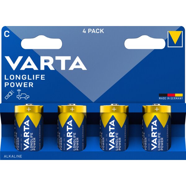 VARTA Pile alcaline Longlife Power, Baby (C), 2 pièces