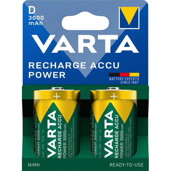 VARTA Pile RECHARGE ACCU Power, Mono (D), 3.000 mA