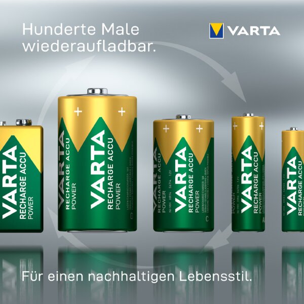VARTA Pile RECHARGE ACCU Power, Mono (D), 3.000 mA