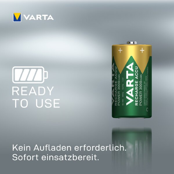 VARTA Pile RECHARGE ACCU Power, Mono (D), 3.000 mA