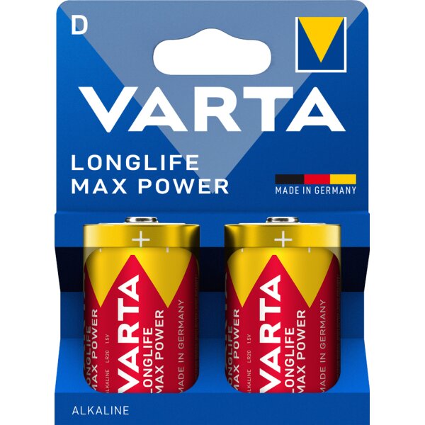 VARTA Pile alcaline Longlife Max Power, Mono (D)