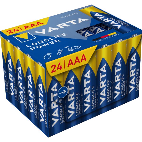 VARTA Pile alcaline Longlife Power, Micro (AAA), 24 pièces
