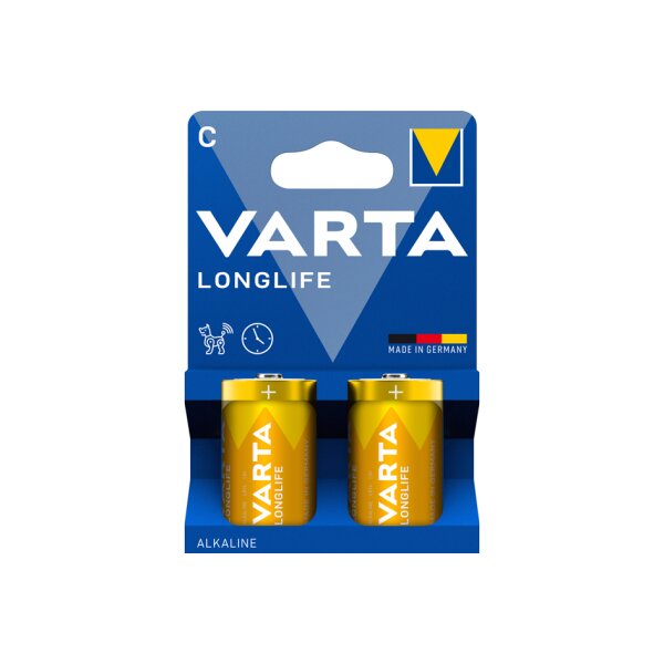VARTA Pile alcaline Longlife, Baby (C/LR14), par 2