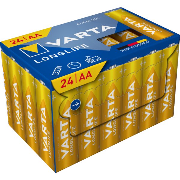 VARTA Pile alcaline Longlife, Mignon (AA), 24 pièces