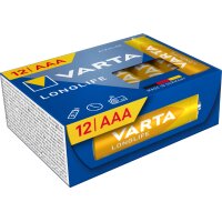 VARTA Pile alcaline Longlife, Micro (AAA), 12 pièces