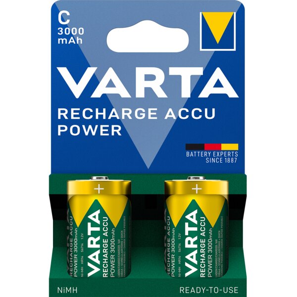 VARTA Pile RECHARGE ACCU Power, Baby (C), 3.000 mA