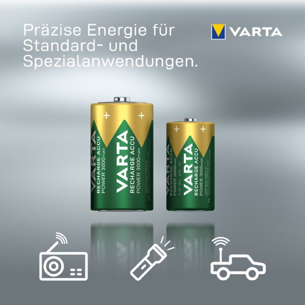 VARTA Pile RECHARGE ACCU Power, Baby (C), 3.000 mA