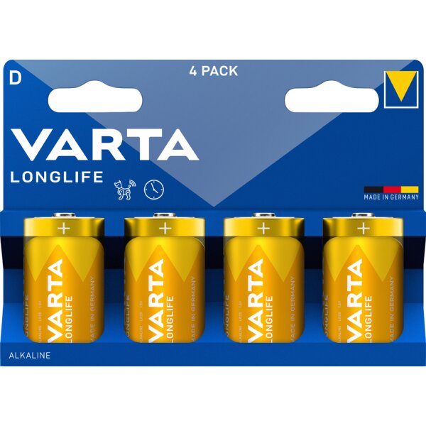 VARTA Pile alcaline Longlife, Mono (D), blister de 2
