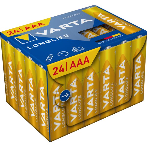 VARTA Pile alcaline Longlife, Micro (AAA), 24 pièces