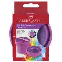 FABER-CASTELL Wasserbecher CLIC & GO, pink marmoriert