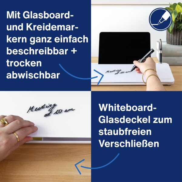 magnetoplan Organiseur de bureau Glasboard, blanc