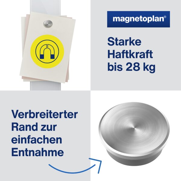 magnetoplan Aimant néodyme Discofix forte, 30 mm, argent