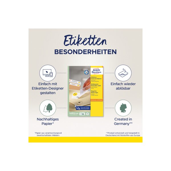 AVERY ZWECKFORM Etiketten 199,6x143,5mm L4734REV1 weiss 200 Stück