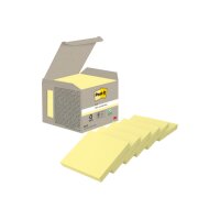 POST-IT Bloc-notes Recycling 76x76mm 654-1B jaune 6x100...