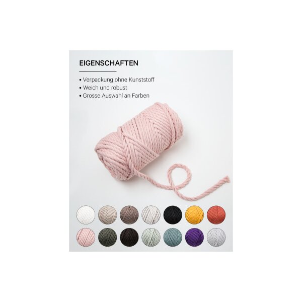 I AM CREATIVE Macrame Rope 6205.2 powder, 5mm, 330g